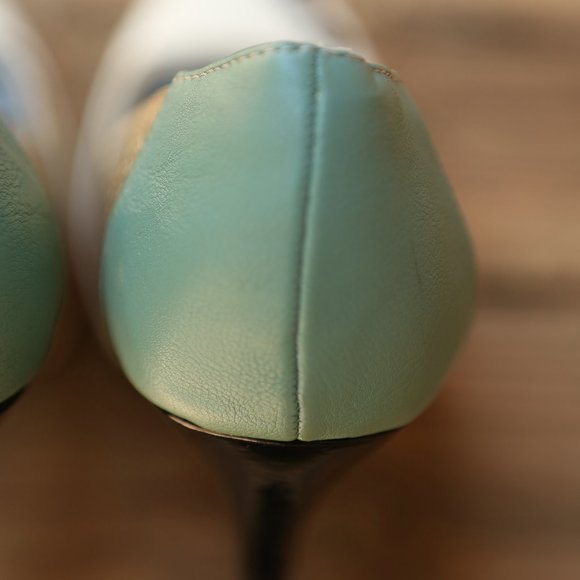 Teal, Silver and White Heels - Picture 4 of 6